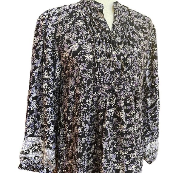 Natalie Martin 100% Silk Button Down Long Sleeve Floral Blouse Shirt Top XS - Picture 3 of 11